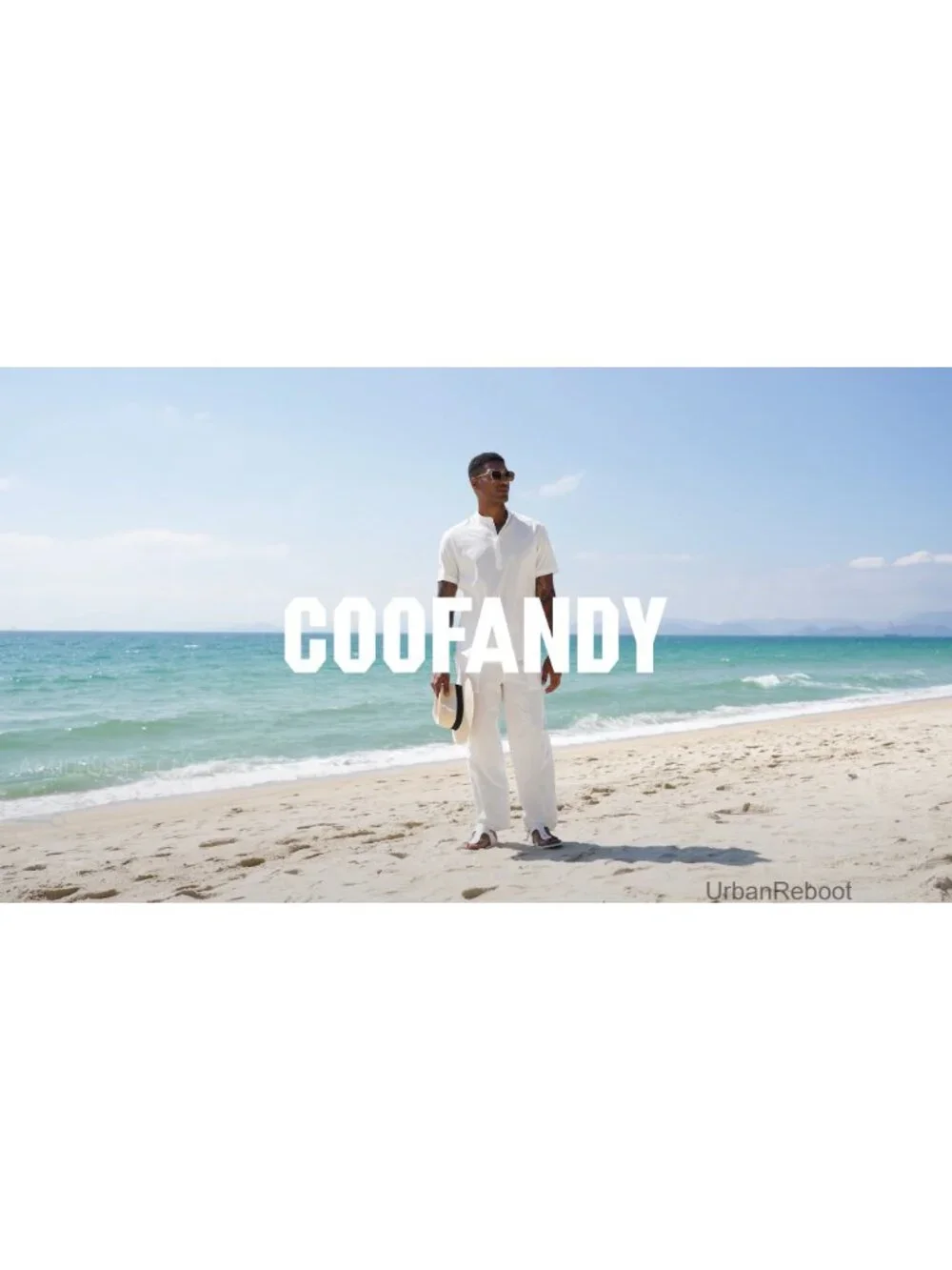 Men's 2 Piece Cotton Linen Look Beach Outfit Set with Pockets, Short Sleeve